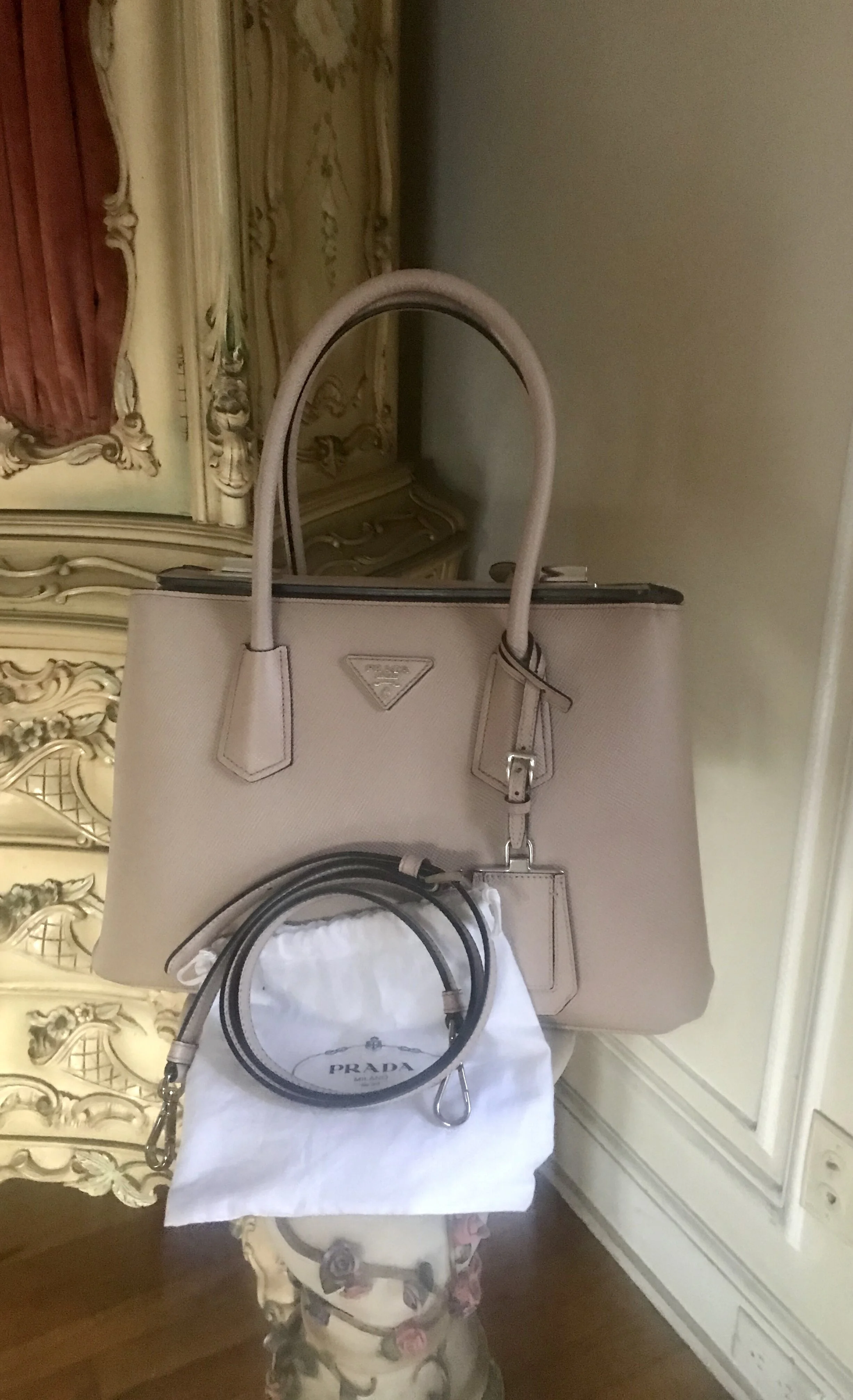 Prada Saffiano Cuir Twin Medium Double Tote ShopThing